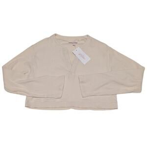 Beige Women's Cropped Sweater Size M